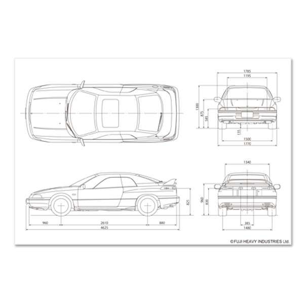 Subaru Почтовая открытка с контурным рисунком автомобиля SUBARU (Коллекция знаменитых автомобилей ver.1) FHSI15074000 - Фото 6