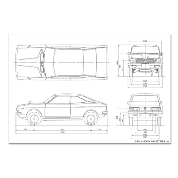 Subaru Почтовая открытка с контурным рисунком автомобиля SUBARU (Коллекция знаменитых автомобилей ver.1) FHSI15074000 - Фото 4