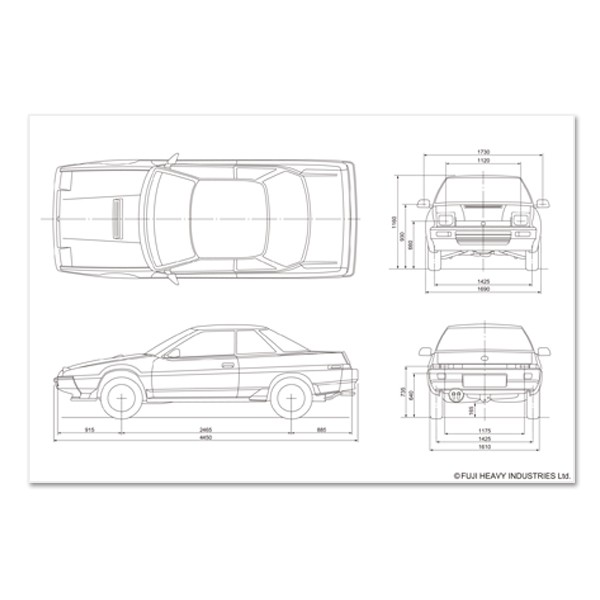 Subaru Почтовая открытка с контурным рисунком автомобиля SUBARU (Коллекция знаменитых автомобилей ver.1) FHSI15074000 - Фото 5