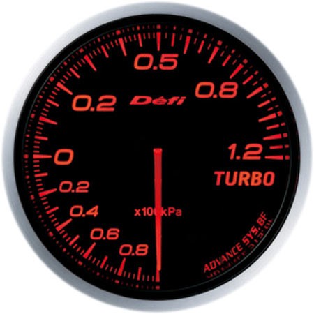 DEFI Defi-Link Meter ADVANCE BF（アドバンスビーエフ） ターボ計 Max120kPaモデル（表示範囲：-100kPa～+120kPa） Φ60 アンバーレッド DF10002 - 写真 1