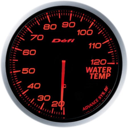 DEFI Medidor Defi-Link ADVANCE BF (Advance BF) de temperatura de agua (rango de visualización: 20°C a 120°C) Φ60 rojo ámbar DF10502 - Foto 1