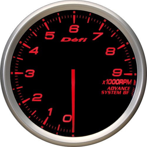 DEFI Defi-Link Meter ADVANCE BF（アドバンスビーエフ） Φ80タコメーター（表示範囲：0RPM～9000RPM） Φ80 アンバーレッド DF10902 - 写真 1
