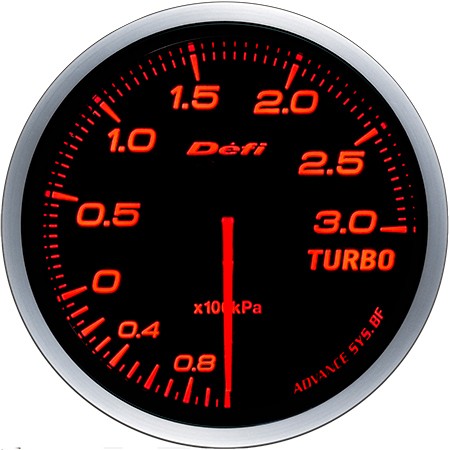 DEFI Defi-Link Meter ADVANCE BF（アドバンスビーエフ） ターボ計 Max300kPaモデル（表示範囲：-100kPa～+300kPa） Φ60 アンバーレッド DF14702 - 写真 1
