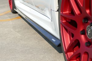 LIBERAL サイドスカート — カーボン仕様（クリア塗装済）（Subaru Levorg VM4用） — 2
