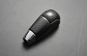 LIBERAL Carbon AT Shift Knob — Black top + black lower section for Subaru Impreza WRX STI GRF