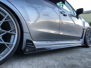 LIBERAL Side Skirt Extensions — Carbon (clear-coated) for Subaru WRX STI VAB-A