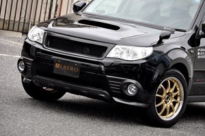 LIBERAL Front Lower Spoiler — 3-piece Set — Carbon finish (clear-coated)※ for Subaru Forester SH5 — 2