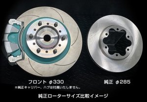 Project μ Front brake kit Projectμ BIG ROTOR KIT FRONT for TOYOTA HIACE 200(2WD/4WD) BRK-F33028-H201 OEM BRK-F33028-H201