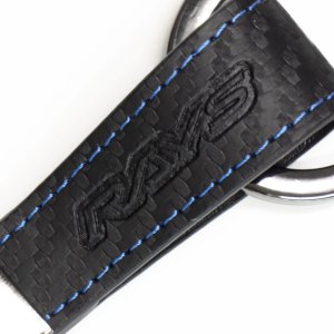 RAYS Carbon Leather Keychain OEM 7409CARBONKEY — 2
